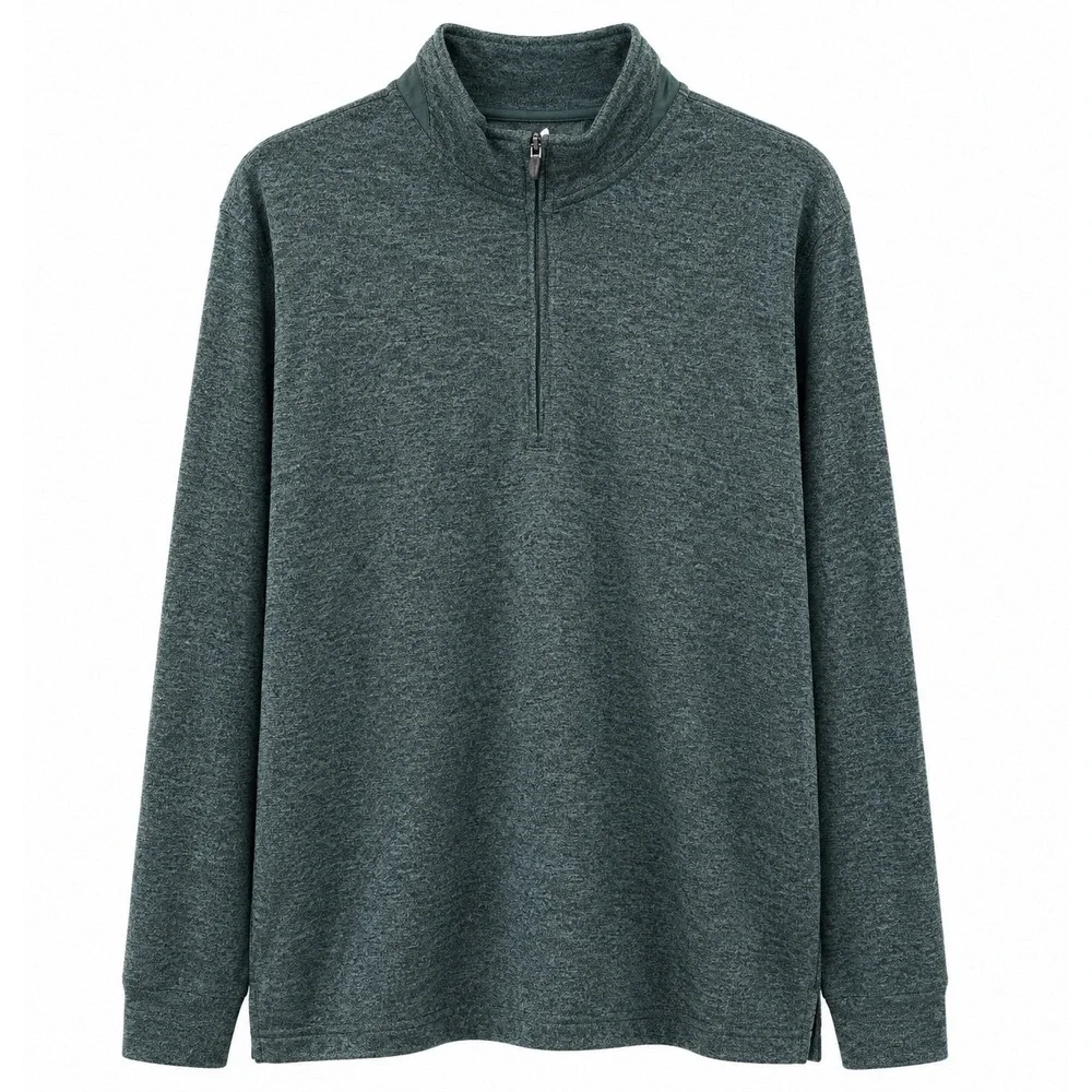 Johnnie-O Mens XXL Pullover Green Heathered Quarter Zip Performance Golf Active